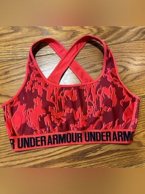 Under Armour Red Camo Crossback Sports Bra